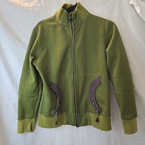 Gersemi Equestrian Full-zip  Sweatshirt Green Women's Sz M Pockets Tassel Accent